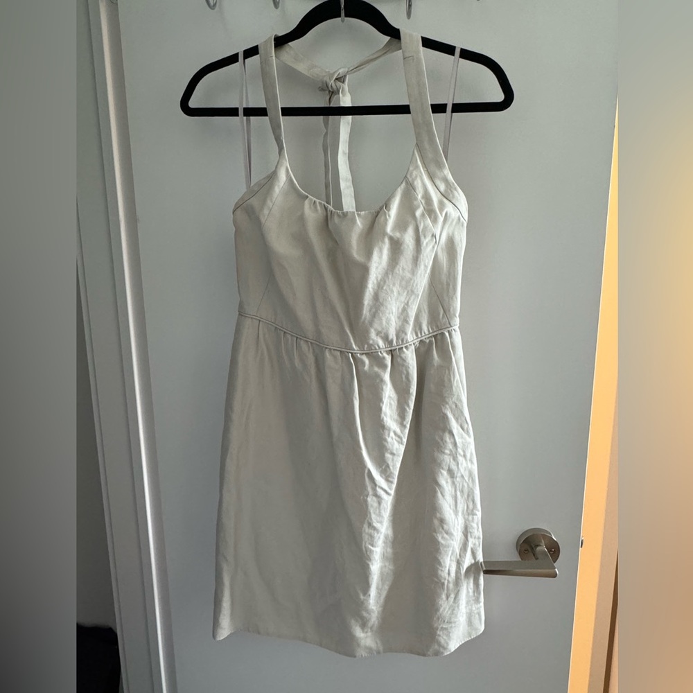 Light grey J Crew cotton halter dress